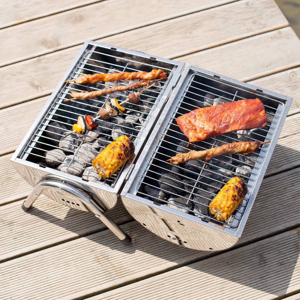 tragbarer-Edelstahl BBQ Grill